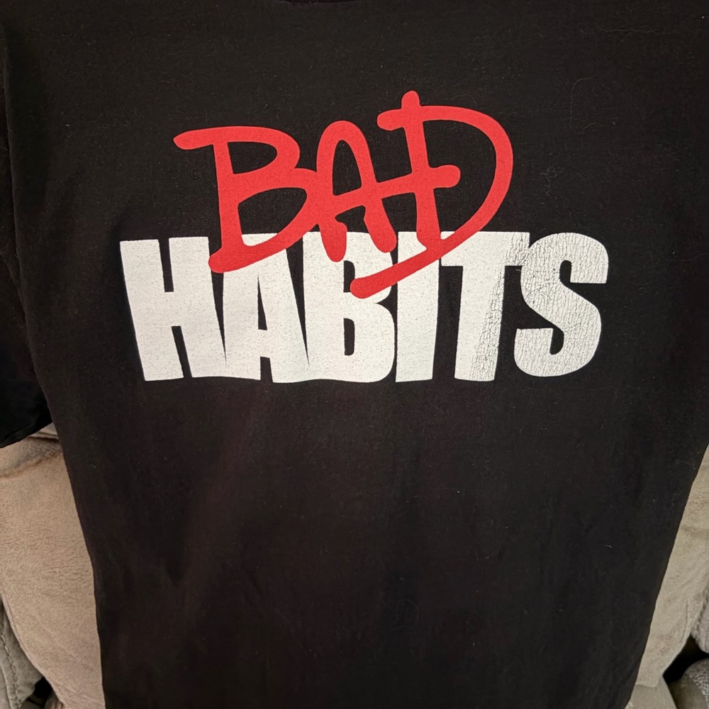 Othr Black Tee with Red and White Print